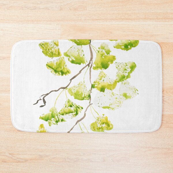 Item preview, green ginkgo leaves watercolour painting  designed and sold by ColorandColor.