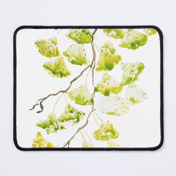Item preview, green ginkgo leaves watercolour painting  designed and sold by ColorandColor.