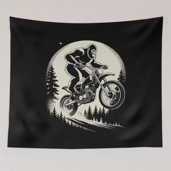 Item preview, Bigfoot Riding Dirt Bike Sasquatch Motocross designed and sold by BeetleMalon.