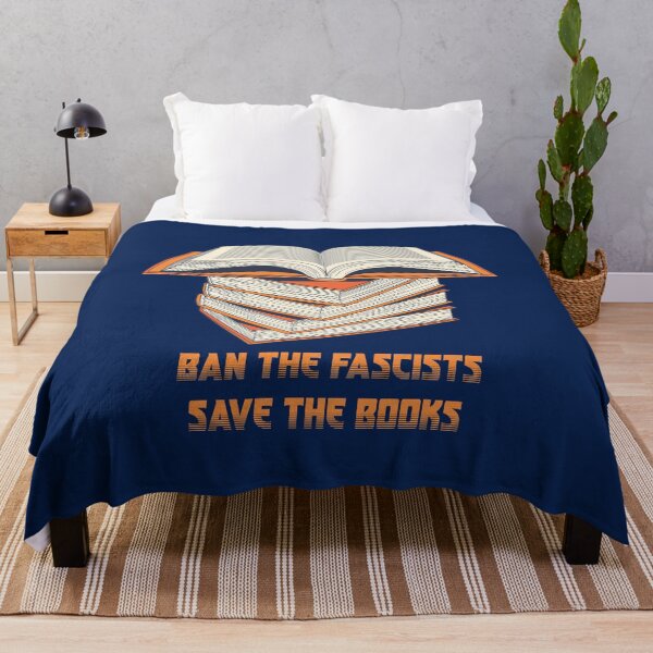 Item preview, Ban the Fascists Save the Books Shirt, Anti-Fascism Graphic Tee, Free Speech & Knowledge T-Shirt, Social Justice Design designed and sold by Rida Faiz.