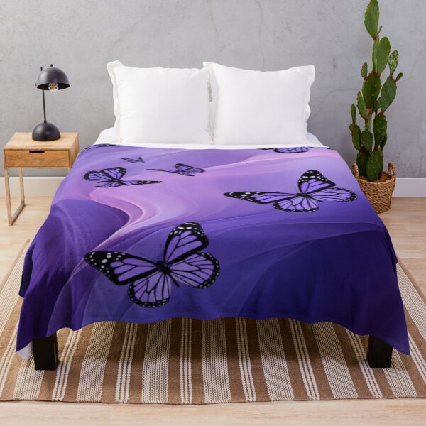 Item preview, Purple Butterfly Pattern on Abstract Watercolor Background designed and sold by EtherealFlutter.
