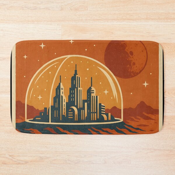 Item preview, Colonize the Stars Retro Sci-Fi Mars City Poster. designed and sold by The-T-In-Retro.