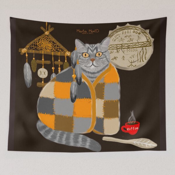 Item preview, The Shaman Cat and the Patchwork Quilt designed and sold by Maria Monid.