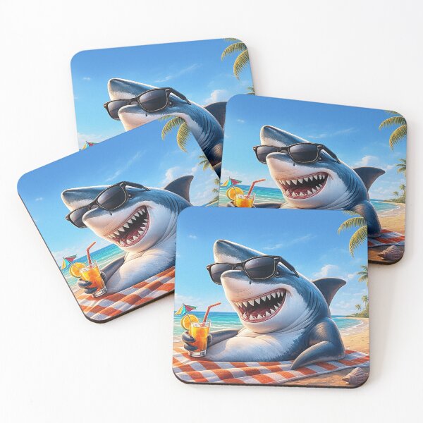 Item preview, Tropical Beach Holiday with a Shark designed and sold by DesignsMjB.