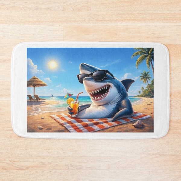 Item preview, Tropical Beach Holiday with a Shark designed and sold by DesignsMjB.