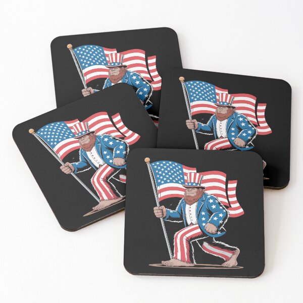 Item preview, Bigfoot Sasquatch 4th Of July Patriotic American Flag designed and sold by BeetleMalon.