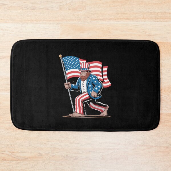 Item preview, Bigfoot Sasquatch 4th Of July Patriotic American Flag designed and sold by BeetleMalon.
