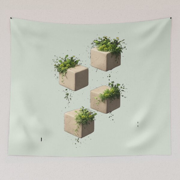 Item preview, Floating Nature Blocks T-Shirt – Minimal Geometric Eco Art Design designed and sold by KDesignCrafts.