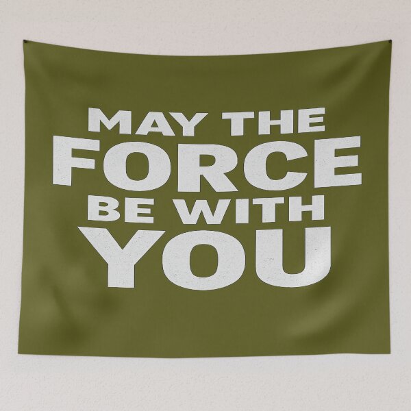 Item preview, May The Force Be With You Typography Tee | Retro Sci-Fi Quote Shirt | Geek Gift | Space Theme Graphic T-Shirt designed and sold by TrendMixDesigns.