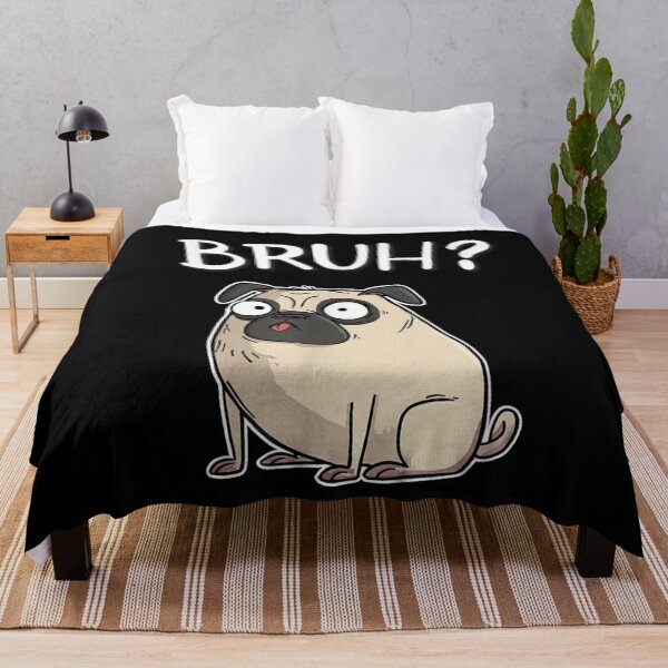 Item preview, Funny Pug Dog Bruh Question Mark Meme Comic Cute Pet Portrait designed and sold by RuperDelois.