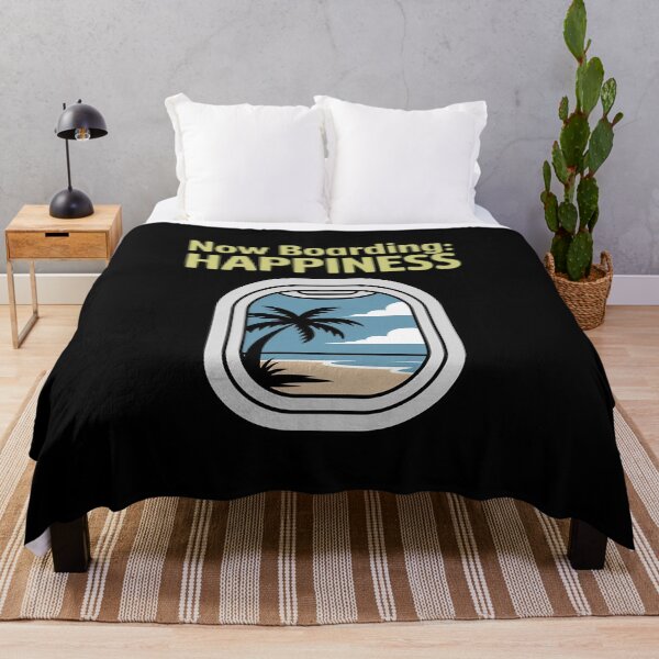 Item preview, Now Boarding Happiness Airport Window Beach Travel designed and sold by CultureSpec.