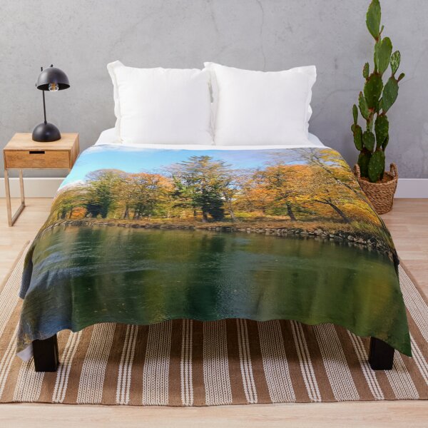 Item preview, Autumn colors are reflected in a canal designed and sold by TheArtofHeart.