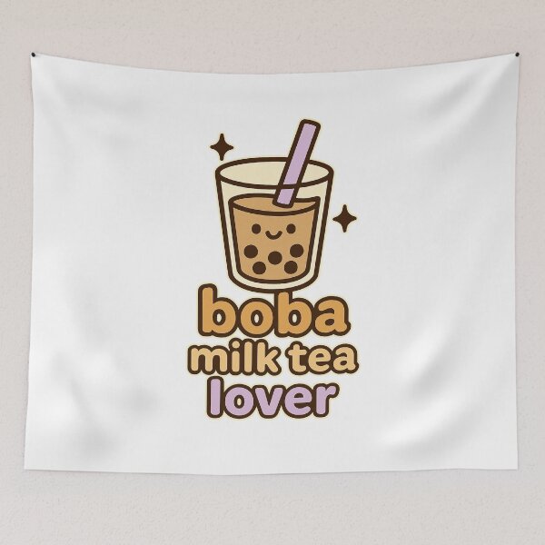 Item preview, Cute Kawaii Boba Milk Tea Lover Design Illustration designed and sold by RedCircleArt.