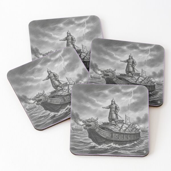 Item preview, Realistic 3D Sketch of Admiral Yi Sun-sin and the Turtle Ship ,  designed and sold by PaintMeWorld.