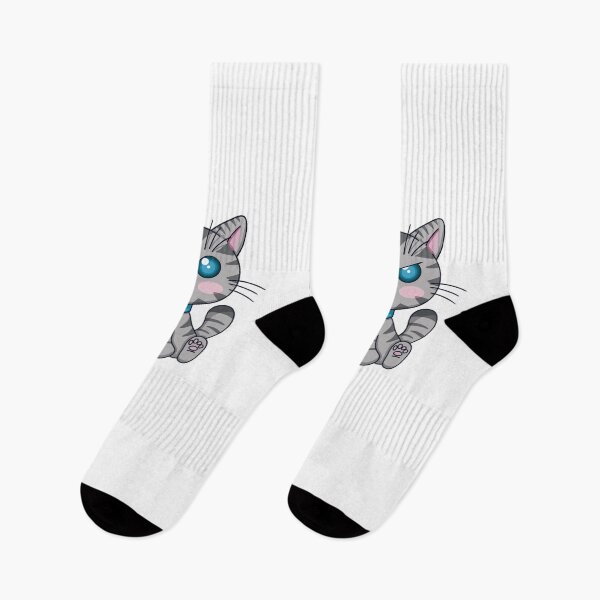 Item preview, Pair of Kawaii tabby cats on a white background designed and sold by EyeTrickster.