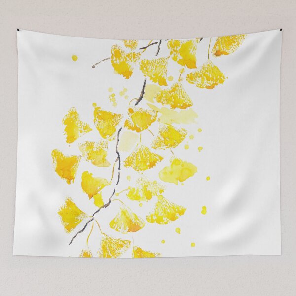 Item preview, Gold ginkgo leaves watercolour painting  designed and sold by ColorandColor.