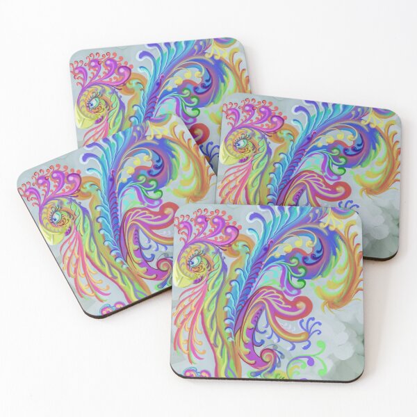 Item preview, Rainbow Peacock – Ornate and Flourish Digital Illustration designed and sold by Keltoi-art.