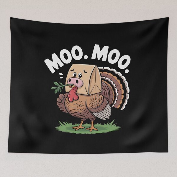 Item preview, Funny hilarious turkey Classic Turkey Cow Moo Moo. Funny Thanksgiving designed and sold by faridman.