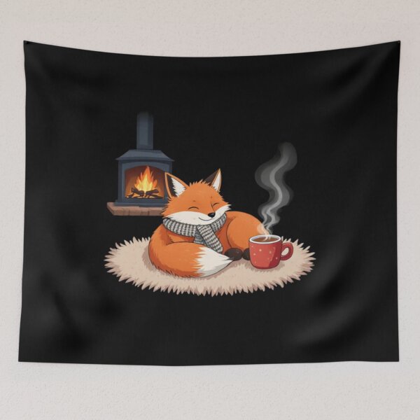 Item preview, Cozy Fox by the Fireplace designed and sold by Aetheriswork.