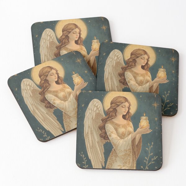 Item preview, Candlelight Angel – Warm Cottagecore Christmas Glow designed and sold by Deezyned.