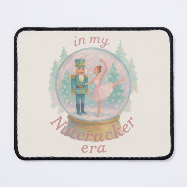 Item preview, Nutcracker Snow Globe with Christmas trees – Dreamy Pastel Christmas Ballerina Illustration designed and sold by Graphicarium Shop.