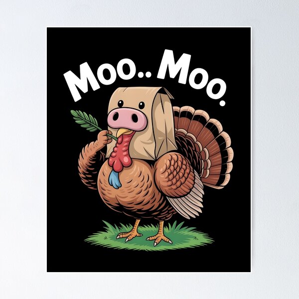 Item preview, Funny hilarious turkey Classic Turkey Cow Moo Moo. Funny Thanksgiving designed and sold by faridman.