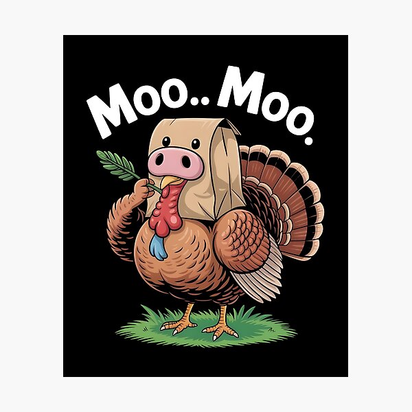 Item preview, Funny hilarious turkey Classic Turkey Cow Moo Moo. Funny Thanksgiving designed and sold by faridman.