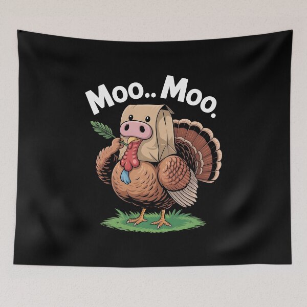 Item preview, Funny hilarious turkey Classic Turkey Cow Moo Moo. Funny Thanksgiving designed and sold by faridman.