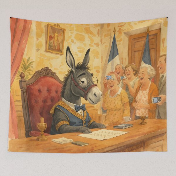 Item preview, A donkey elected mayor - Bessines-sur-Gartempe, Haute-Vienne, France designed and sold by jefboutique6150.