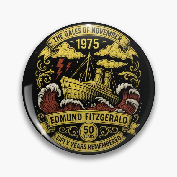 Item preview, Edmund Fitzgerald Ship 1975 Anniversary Great Lakes Tribute designed and sold by gear-posters.