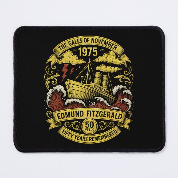 Item preview, Edmund Fitzgerald Ship 1975 Anniversary Great Lakes Tribute designed and sold by gear-posters.