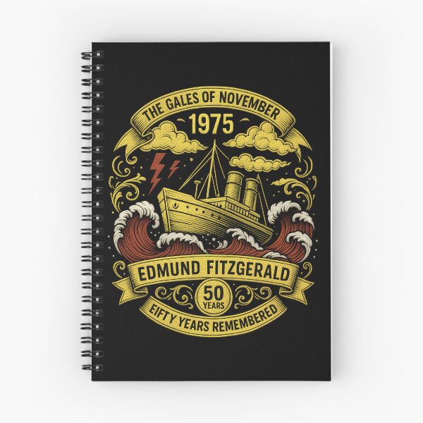 Item preview, Edmund Fitzgerald Ship 1975 Anniversary Great Lakes Tribute designed and sold by gear-posters.
