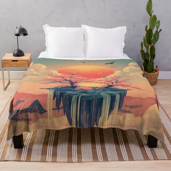 Item preview, Sakura Sky Lantern Isle – Surreal Ukiyo-e Floating Island Fantasy designed and sold by Vandy Fullam.
