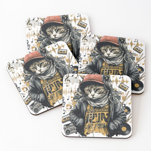Item preview, rban Hip Hop Cat: Streetwear DJ Producer Rap Music Love designed and sold by Standing Wave Studio.