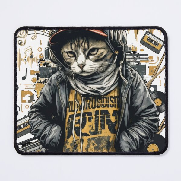 Item preview, rban Hip Hop Cat: Streetwear DJ Producer Rap Music Love designed and sold by Standing Wave Studio.