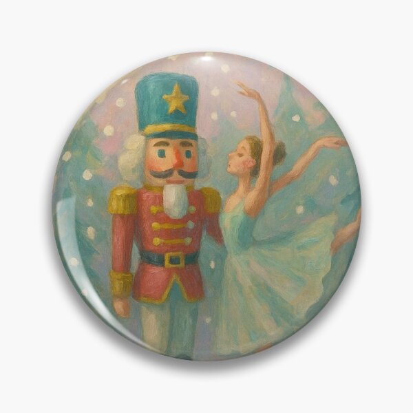 Item preview, Nutcracker Snow Globe with Christmas trees – Dreamy Pastel Christmas Ballerina Illustration designed and sold by Graphicarium Shop.