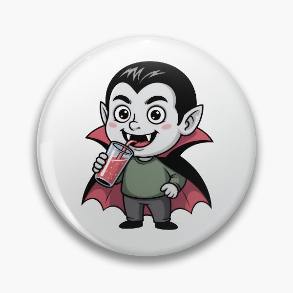 Item preview, Cute Kawaii Vampire Boy: Cartoon Halloween Character Drinking Juice designed and sold by RudArtAI.