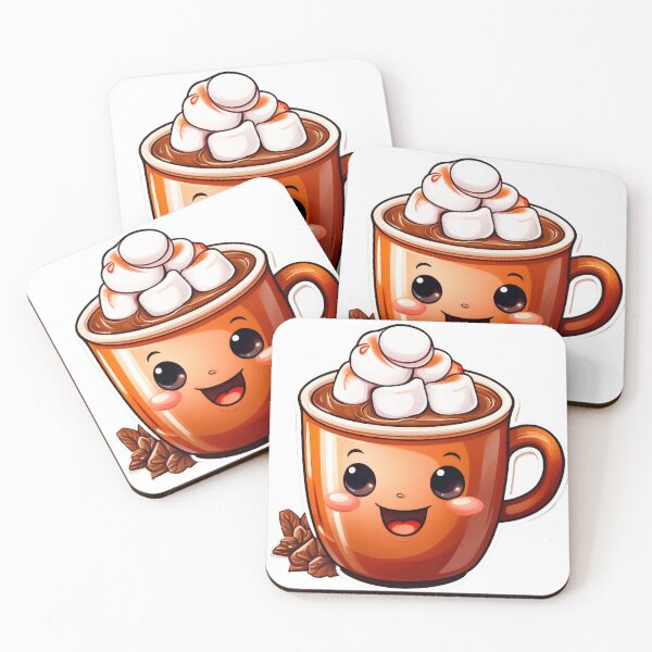 Item preview, Cute Kawaii Hot Chocolate Mug with Marshmallows designed and sold by CuteComfyClub.