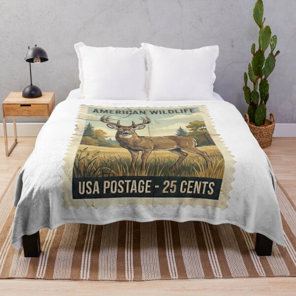 Item preview, Vintage White tailed Deer Stamp Retro Art designed and sold by EverBranz-stor.