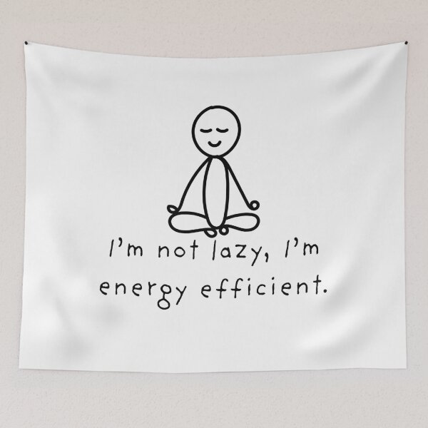 Item preview, Energy Efficient Lazy Stickman – Funny Minimalist Quote Design designed and sold by samet-bas.