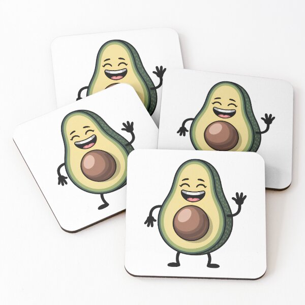 Item preview, Cute Kawaii Avocado: Happy Waving Fruit Cartoon Character designed and sold by RudArtAI.