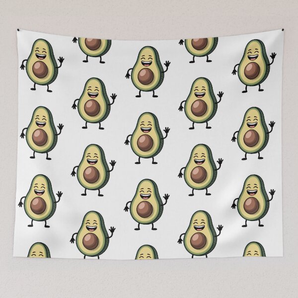 Item preview, Cute Kawaii Avocado: Happy Waving Fruit Cartoon Character designed and sold by RudArtAI.