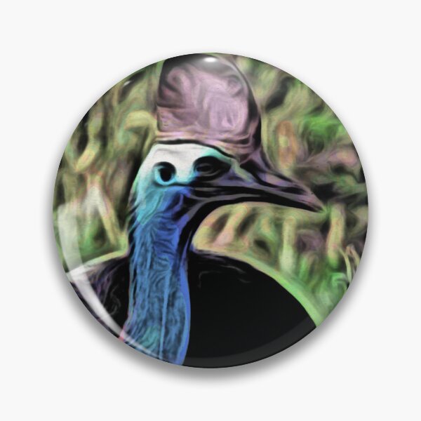 Item preview, Cassowaries – Majesty and vibrant colors in the Moku Hanga style / Swiss Artwork Photography designed and sold by Raphael Wolf.