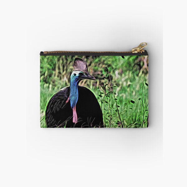 Item preview, Cassowaries – Majesty and vibrant colors in the Moku Hanga style / Swiss Artwork Photography designed and sold by Raphael Wolf.