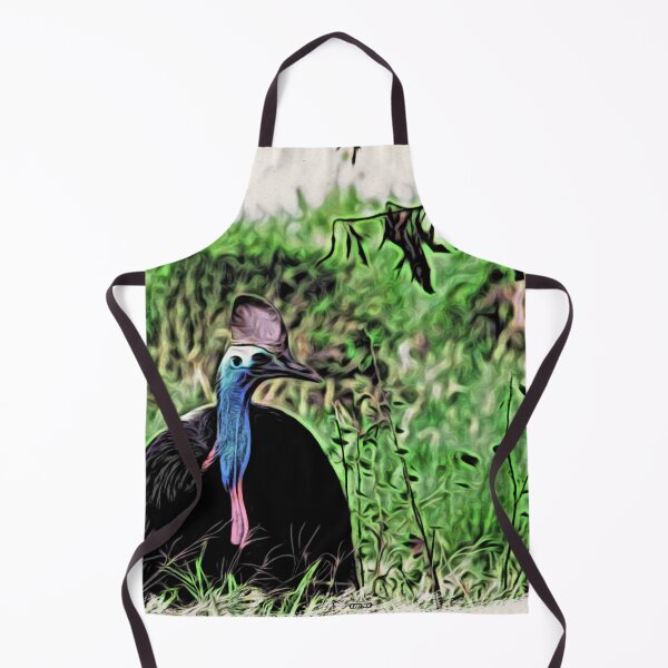 Item preview, Cassowaries – Majesty and vibrant colors in the Moku Hanga style / Swiss Artwork Photography designed and sold by Raphael Wolf.