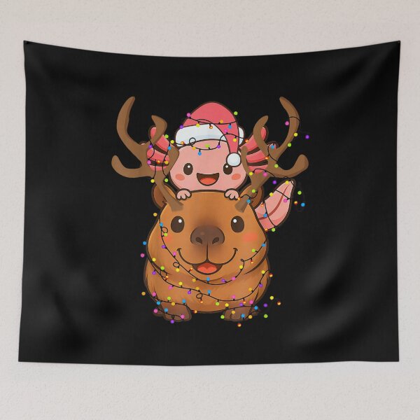 Item preview, Christmas Kawaii Capybara axolotl designed and sold by BASKF.