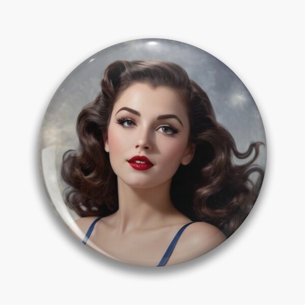 Item preview, Vintage 1940s Pin-Up – The Moon Tarot Card (Brunette) | Retro Celestial Art Deco Poster designed and sold by MissSaylor.