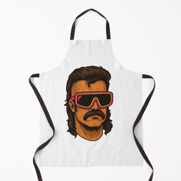 Item preview, Retro Mullet Hero – 80s Mustache & Neon Visor Design designed and sold by janbo93.