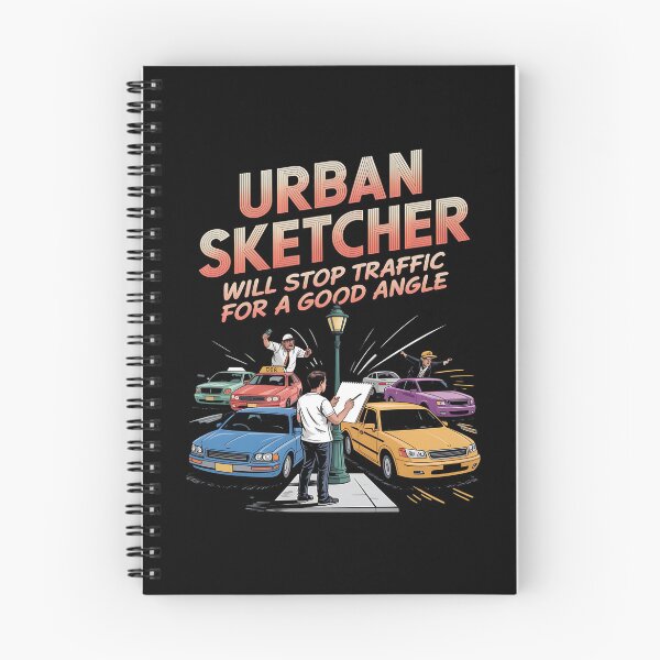 Item preview, urban sketching - ink and watercolor - city sketcher - artist on the go - travel sketching - pen and ink lover - hand-drawn - sketching streetwear - creative life apparel - sketchbook designed and sold by JansenGS.