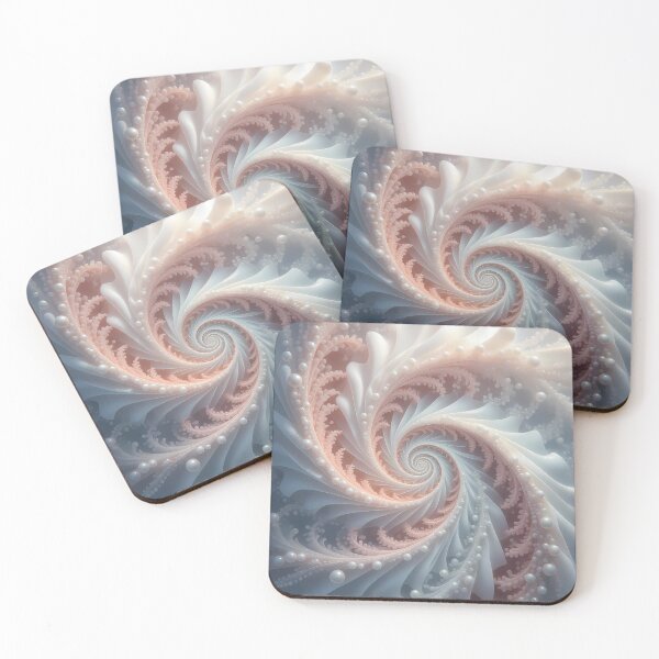 Item preview, Elegant Spiral of Pearls, Coral & Leaves (image size 8320x12480) designed and sold by Digital-Davinci.